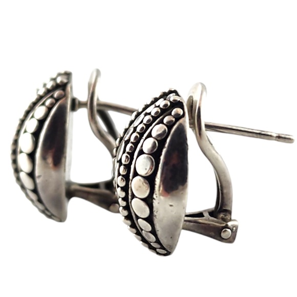 John Hardy Sterling Silver Buddha Belly Dot Earrings Omega Backs #18410 - Picture 2 of 8